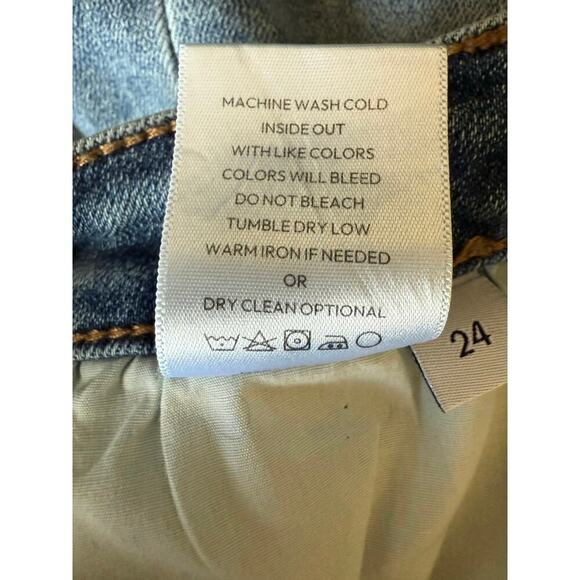 NWOT Lovervet High Rise Medium Wash Distressed Straight Leg Jeans Size 24 - Picture 12 of 12